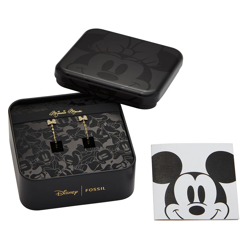 Disney Minnie Mouse Gold Plated Stainless Steel Glass Crystal Front Back Earrings 100th Disney Anniversary - Image 8