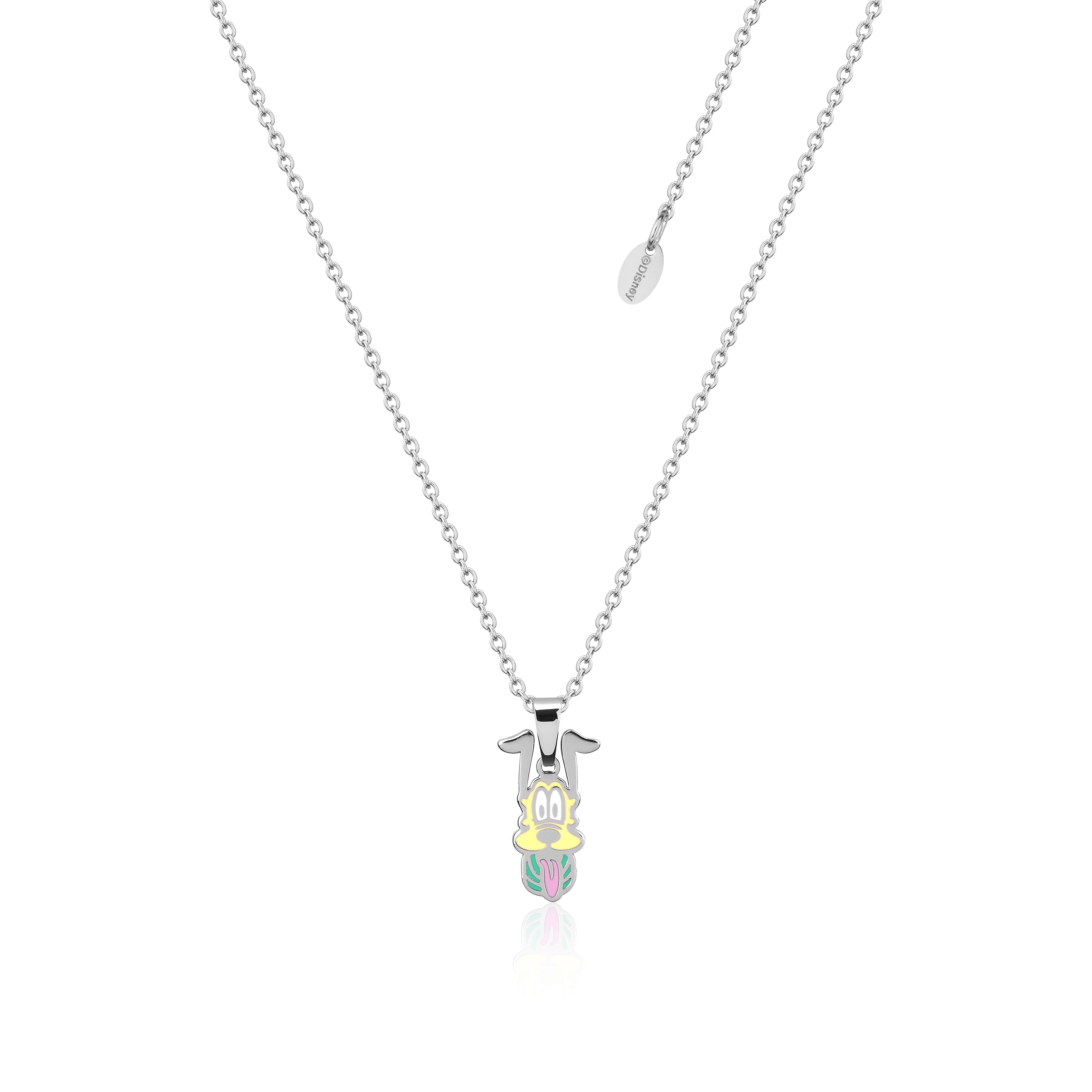 DISNEY Stainless Steel 47cm Animated Pluto Pendant on Chain