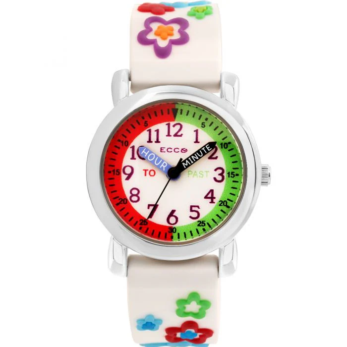 ECC Flowers White Strap Kids Watch
