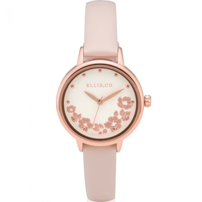 Ellis & Co 'Skylah' Women's Nude Leather Watch
