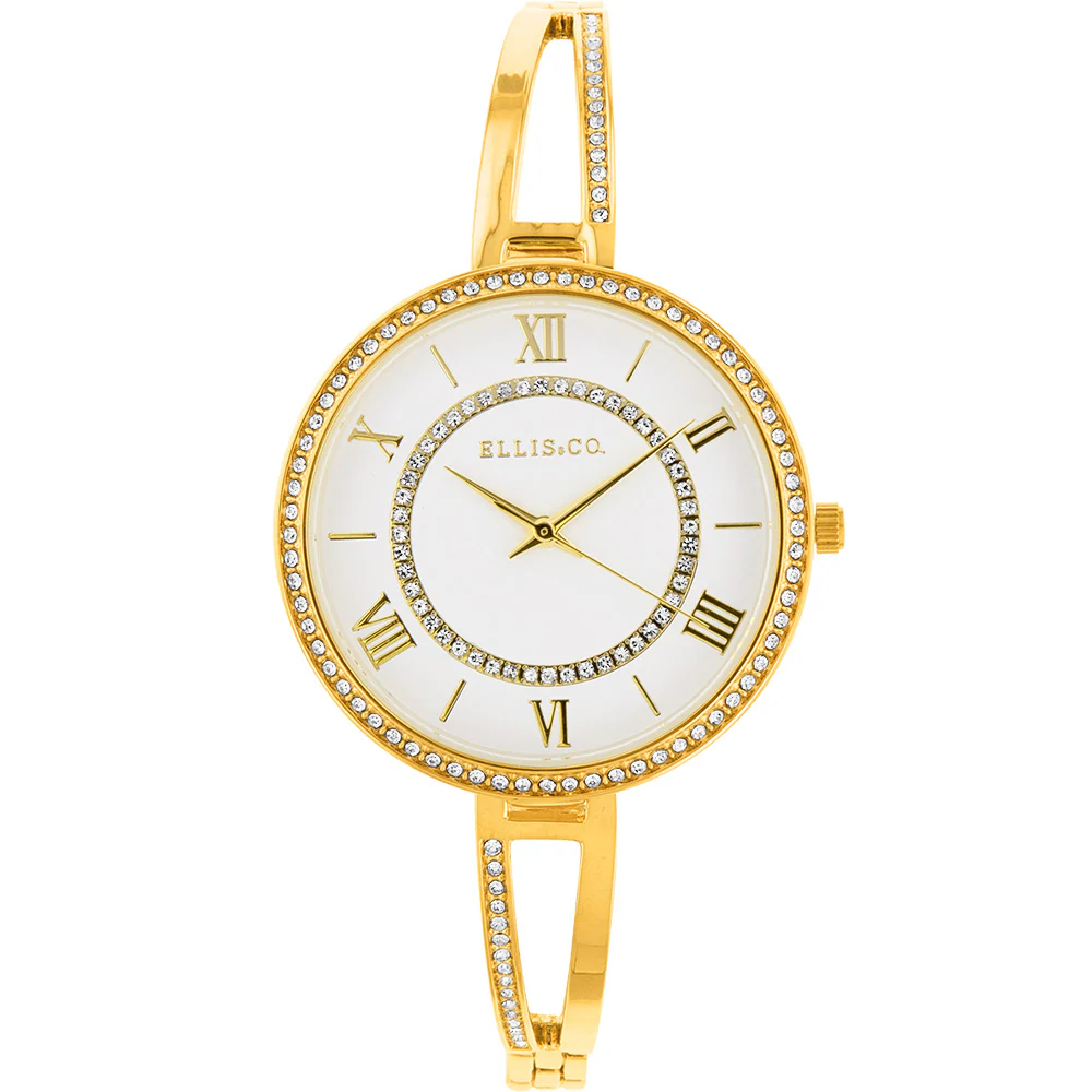 Ellis & Co Violet Gold Tone Womens Watch