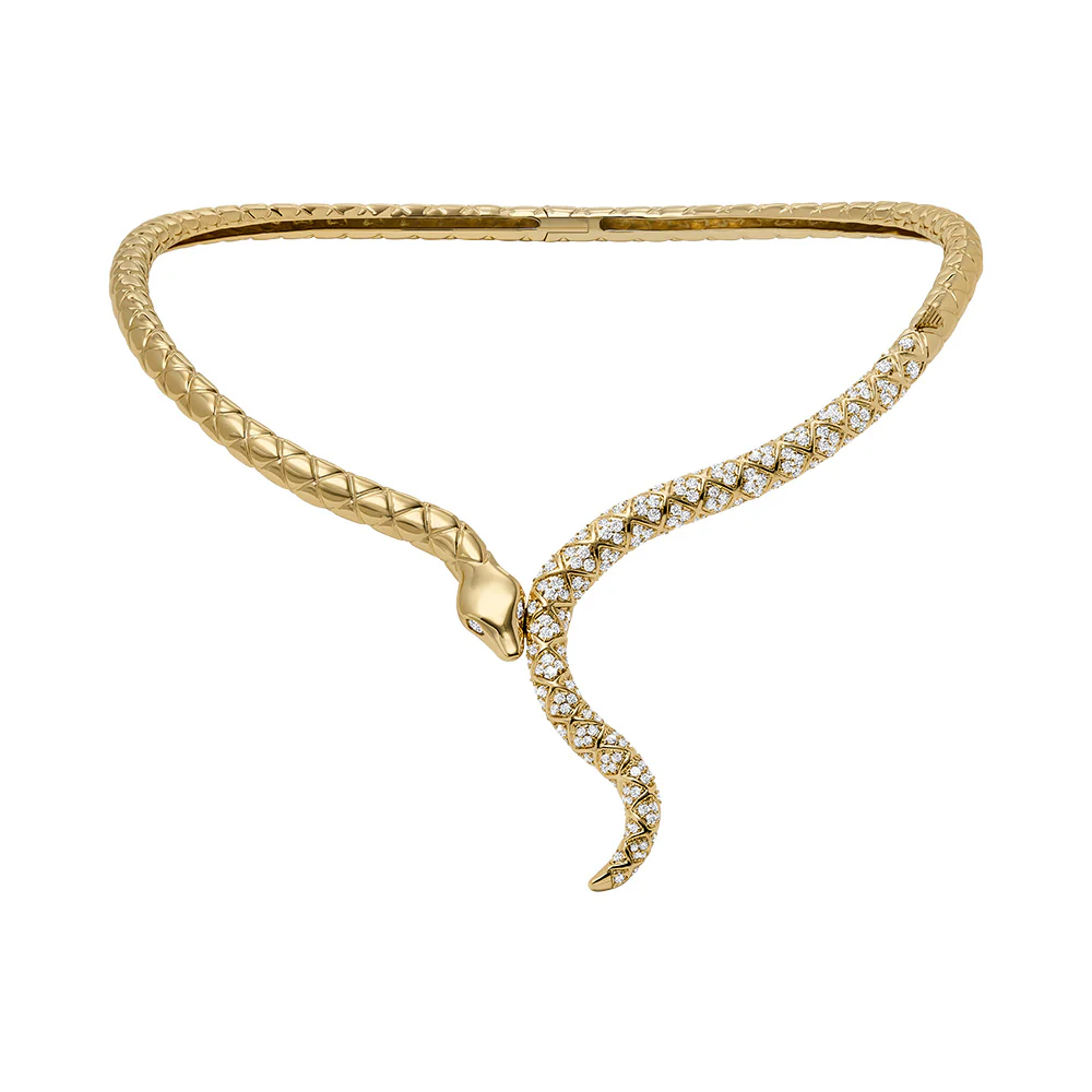 Emporio Armani Gold Plated Brass Cubic Zirconia Snake Chain
