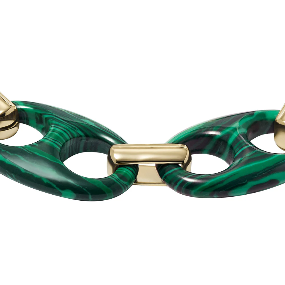 Emporio Armani Gold Plated Brass Reconstituted Malachite Bracelet - Image 2