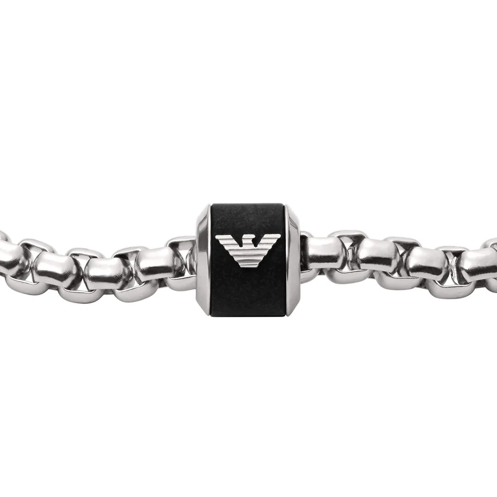 Emporio Armani Stainless Steel Black Marble Bracelet - Image 2