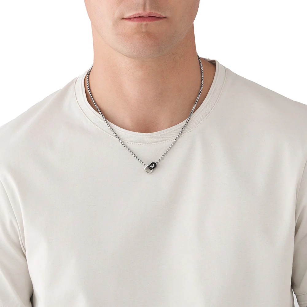 Emporio Armani Stainless Steel Key Basic Pendant With Chain - Image 5