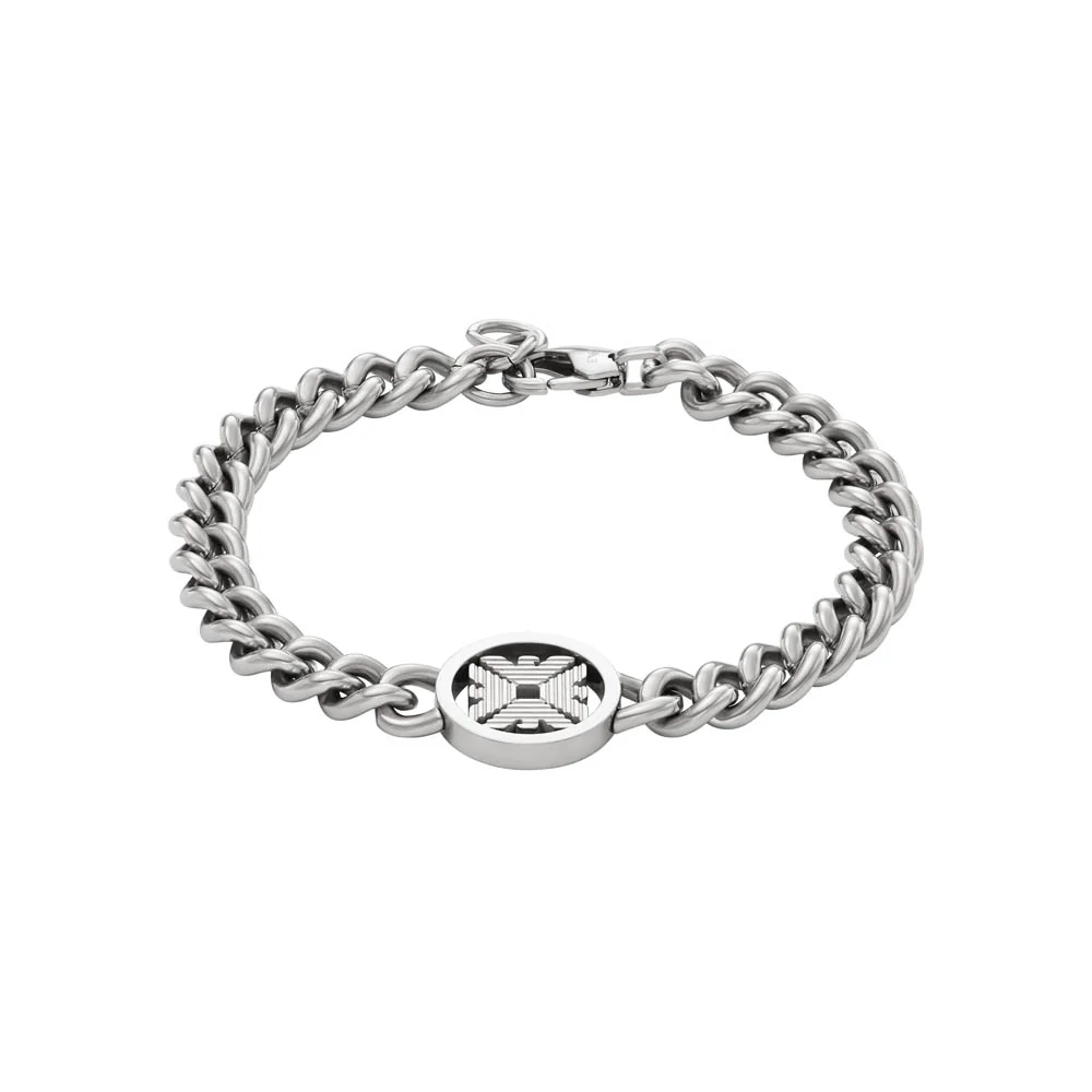Emporio Armani Stainless Steel Logo Chain Bracelet