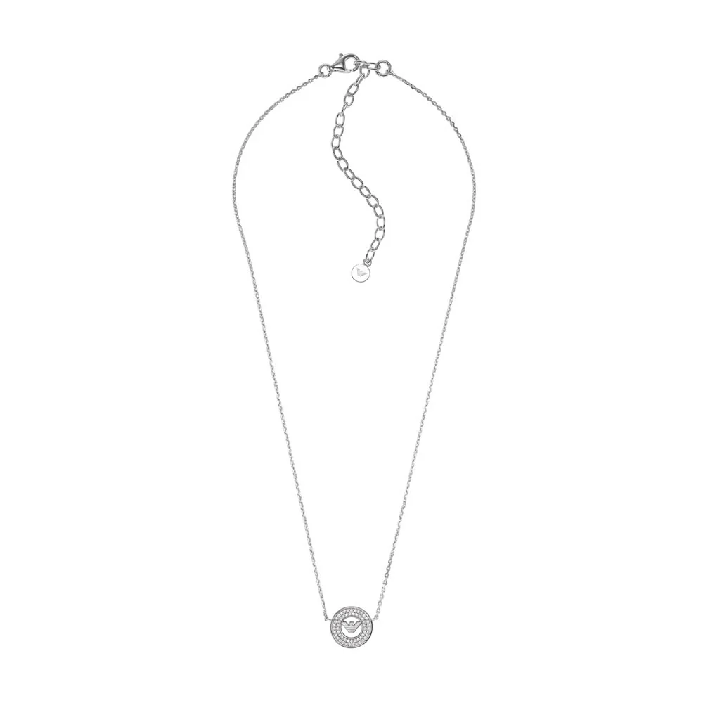 Emporio Armani Sterling Silver Key Basics CZ Pendant On Chain
