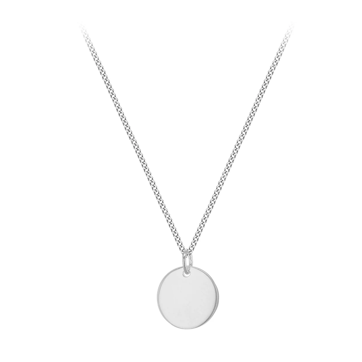 Engravable 12mm Disc Pendant in Sterling Silver - Image 2