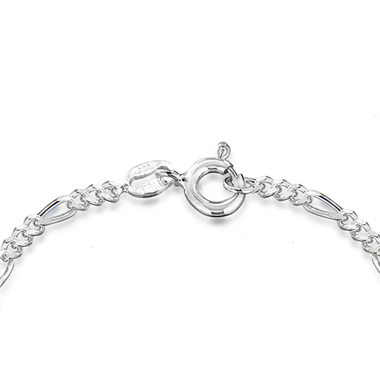 Engravable Baby ID Figaro 15cm Bracelet in Sterling Silver - Image 3
