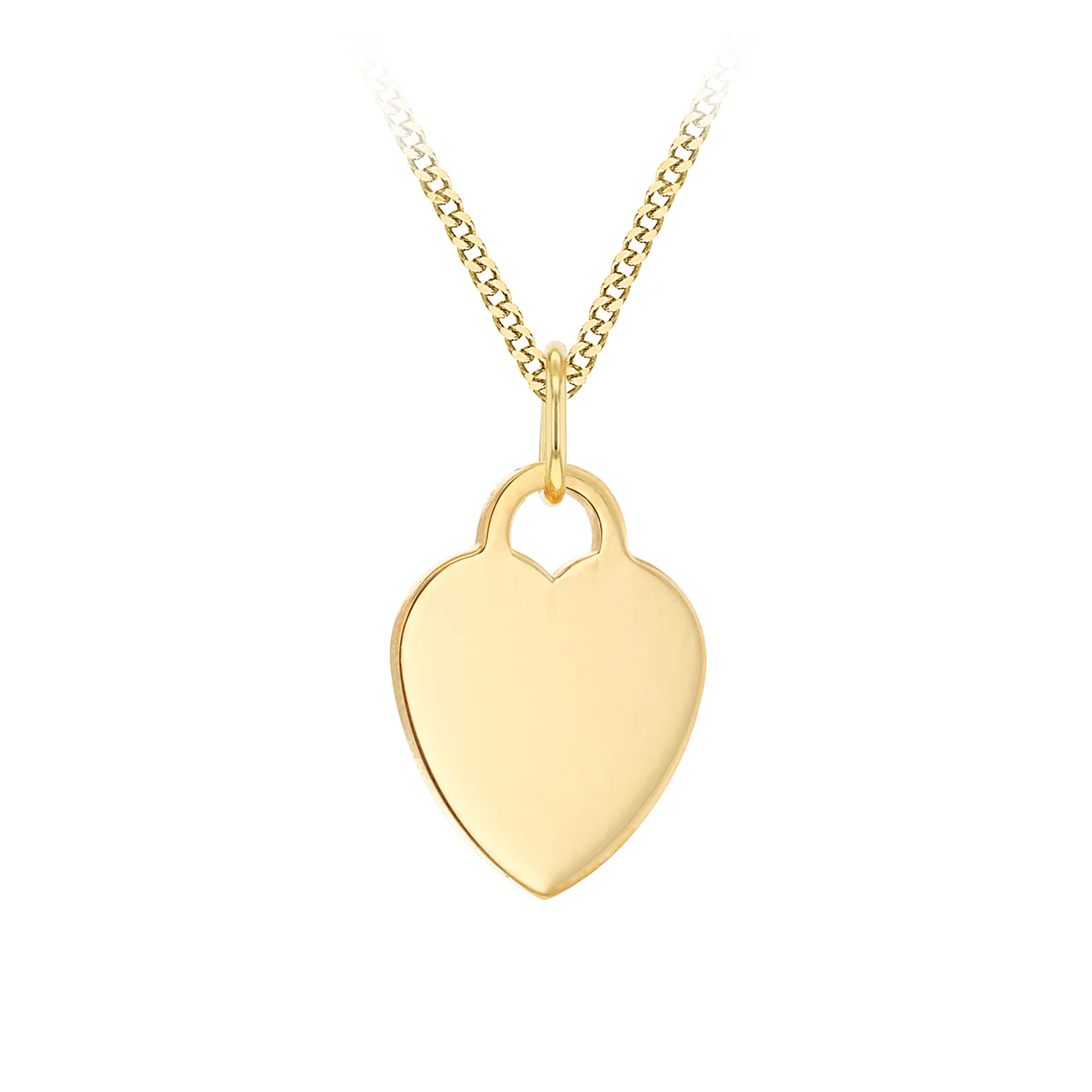 Engravable Heart Pendant in Gold Plated Sterling Silver