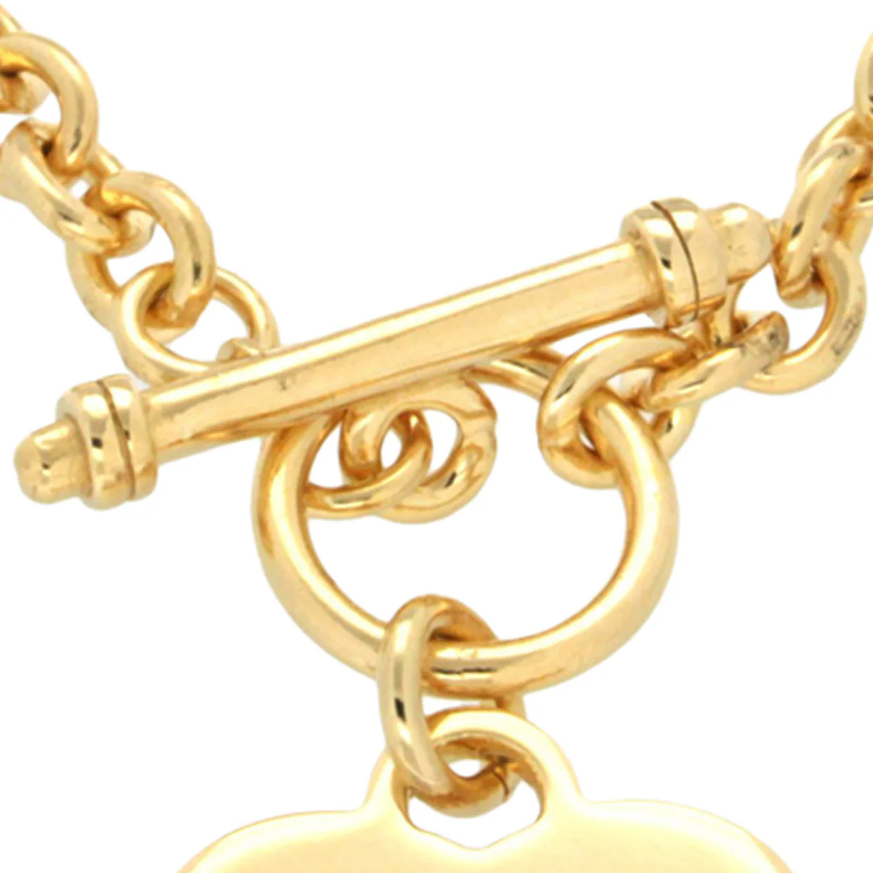Engravable Heart Pendant on 48cm Belcher Chain in Gold Plated Sterling Silver - Image 3
