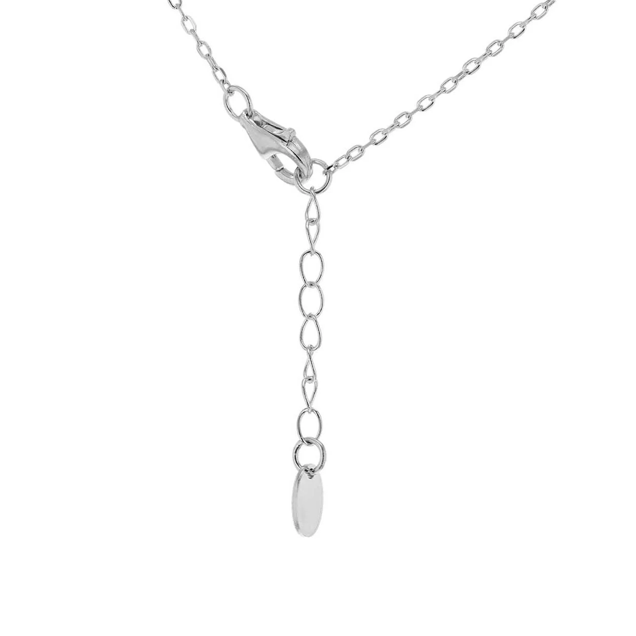 Engravable Heart Spinner Pendant on 45cm Chain in Rhodium Plated Sterling Silver - Image 3