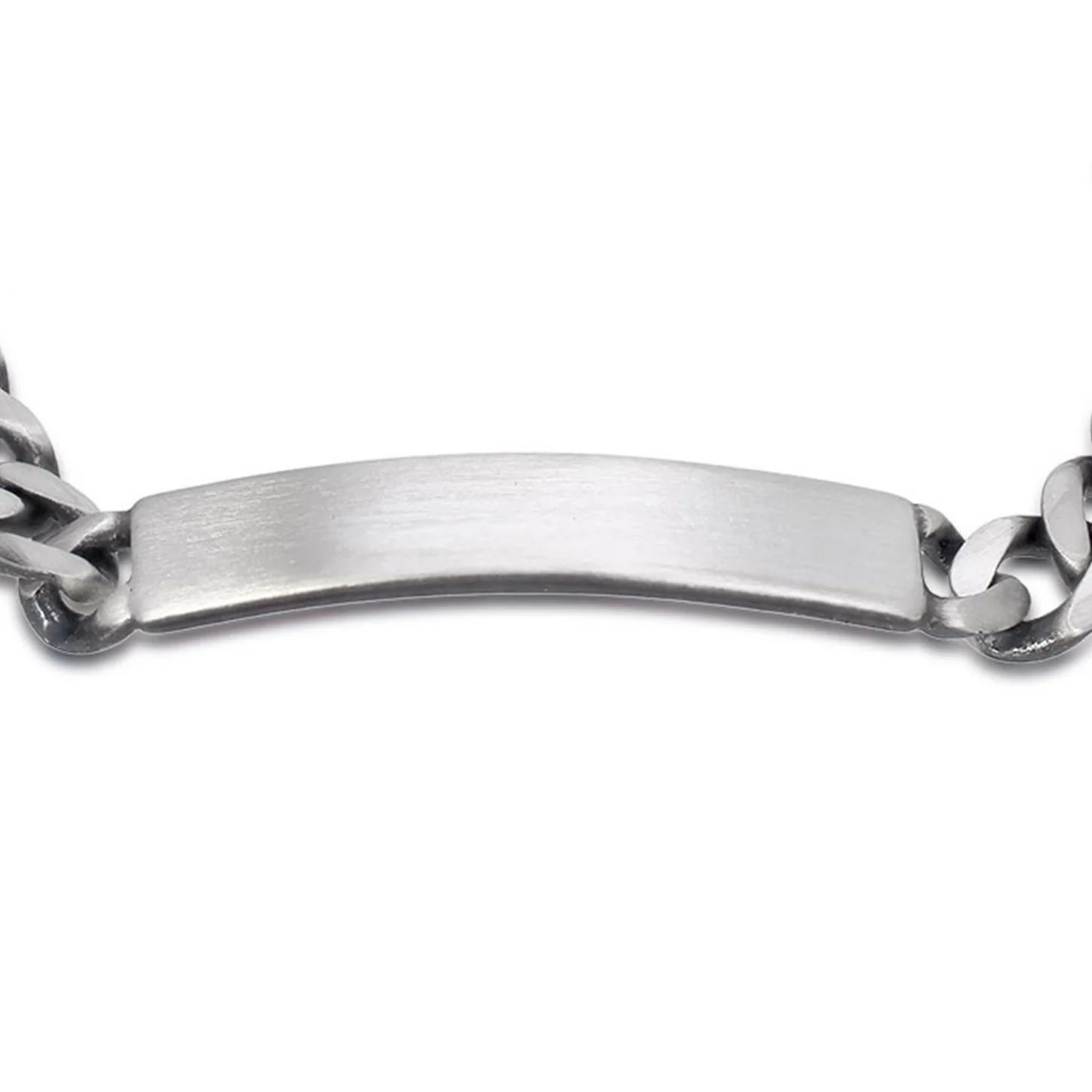 Engravable ID Oxidised Curb 21cm Bracelet in Sterling Silver - Image 2