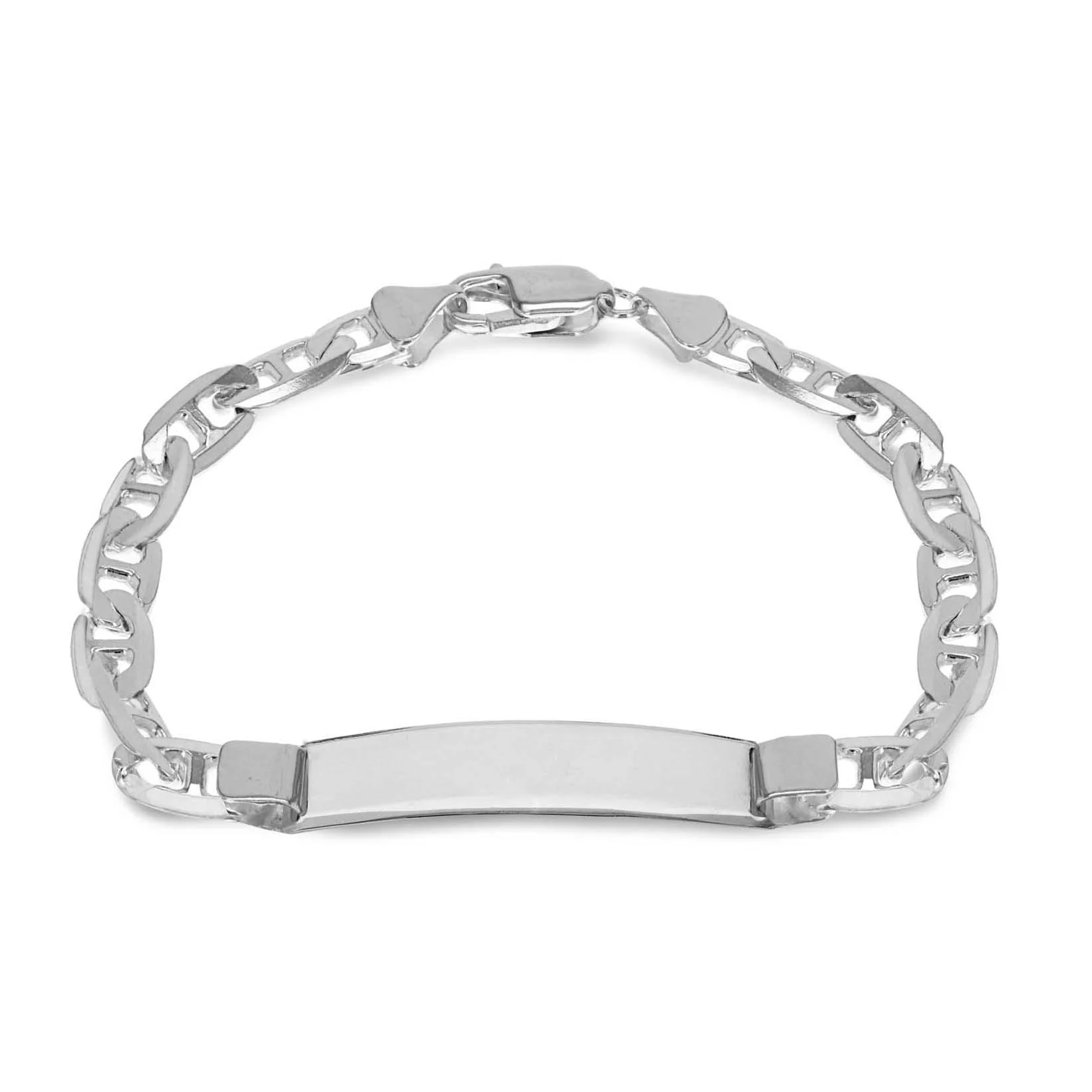 Engravable ID Rambo 20cm Bracelet in Sterling Silver