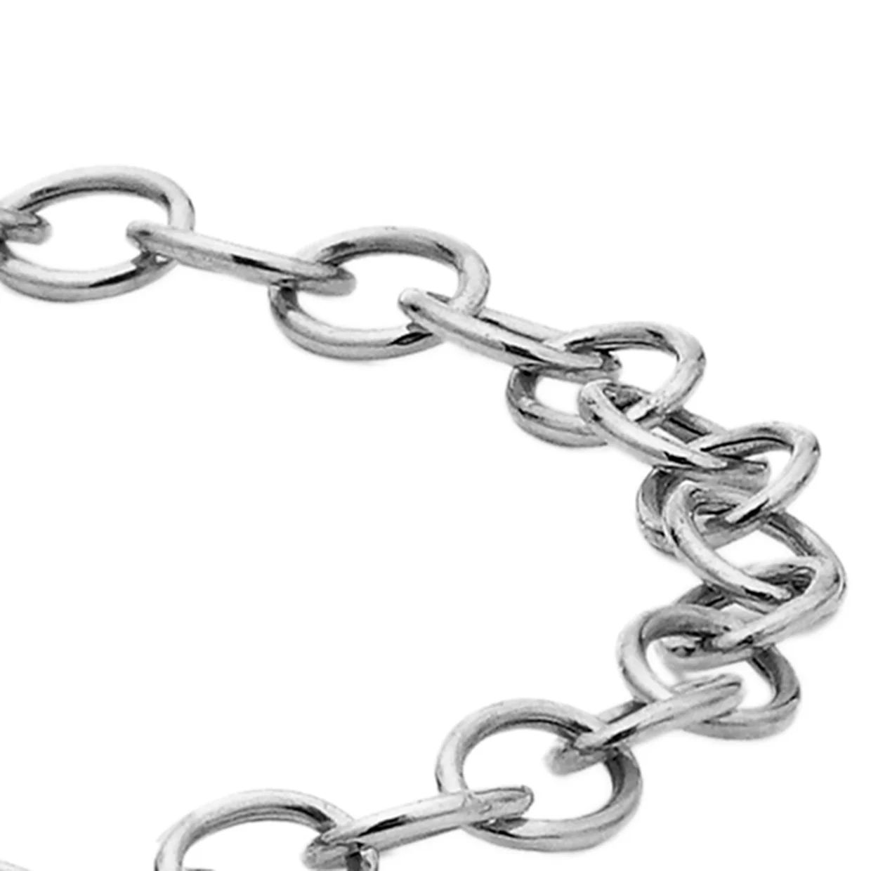 Engravable Small Heart Belcher 19cm Bracelet in Sterling Silver - Image 3