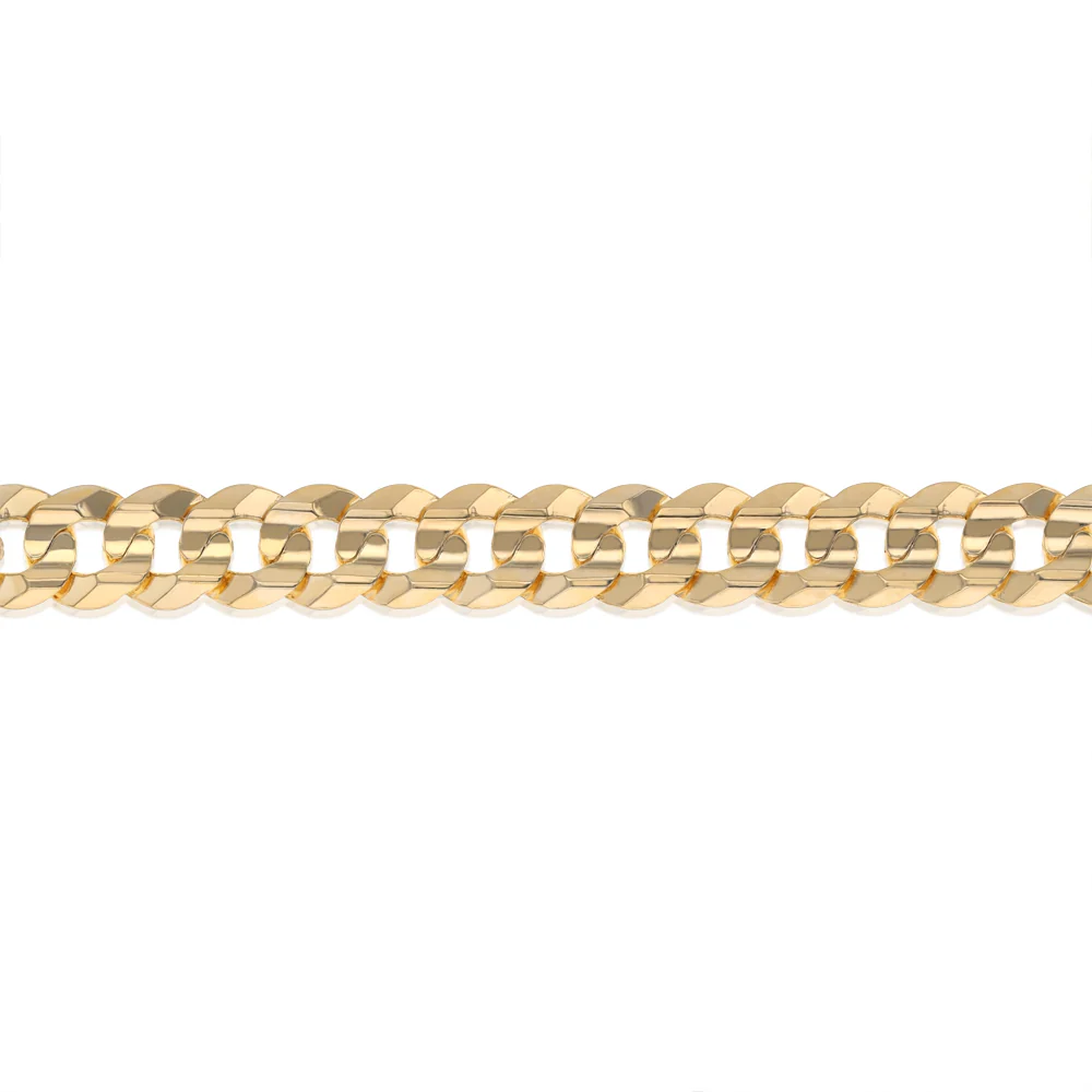 Flat Curb 21cm Bracelet in 9ct Yellow Gold - Image 3