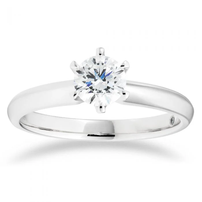 Flawless Cut 3/4 carat Platinum Solitaire Ring
