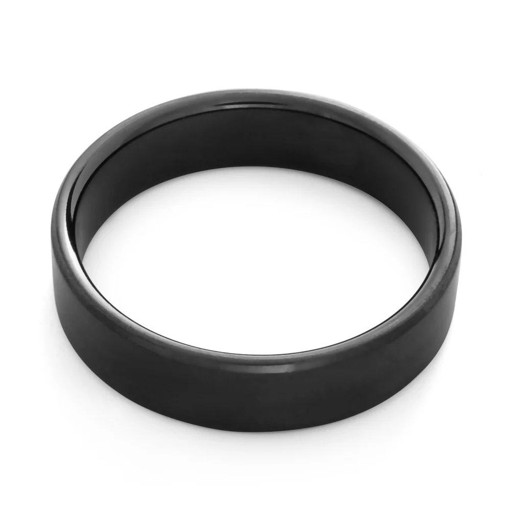 Flawless Cut Bevelled Sanded Zirconium 6mm Ring - Image 2