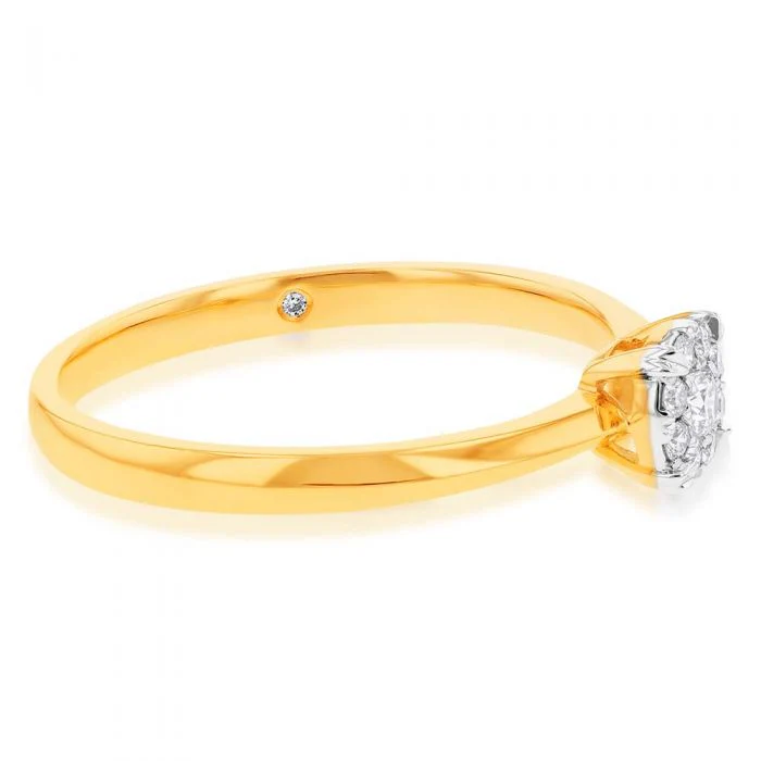 Flawless Cut Diamond Engagment Ring in 9ct Yellow & White Gold - Image 2