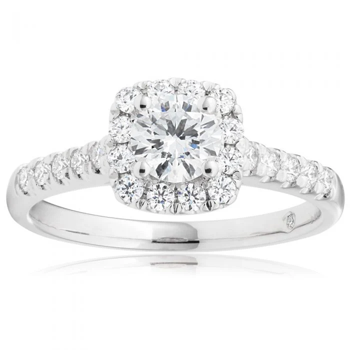Flawless Cut Platinum Diamond Halo Ring