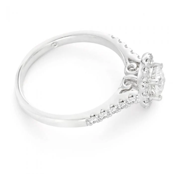Flawless Cut Platinum Diamond Halo Ring - Image 2