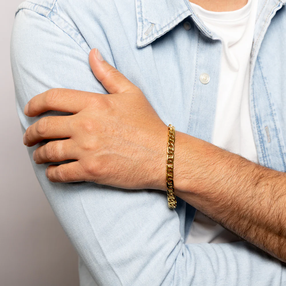 Forte Stainless-Steel Gold-Plated Fancy 21cm Bracelet - Image 3