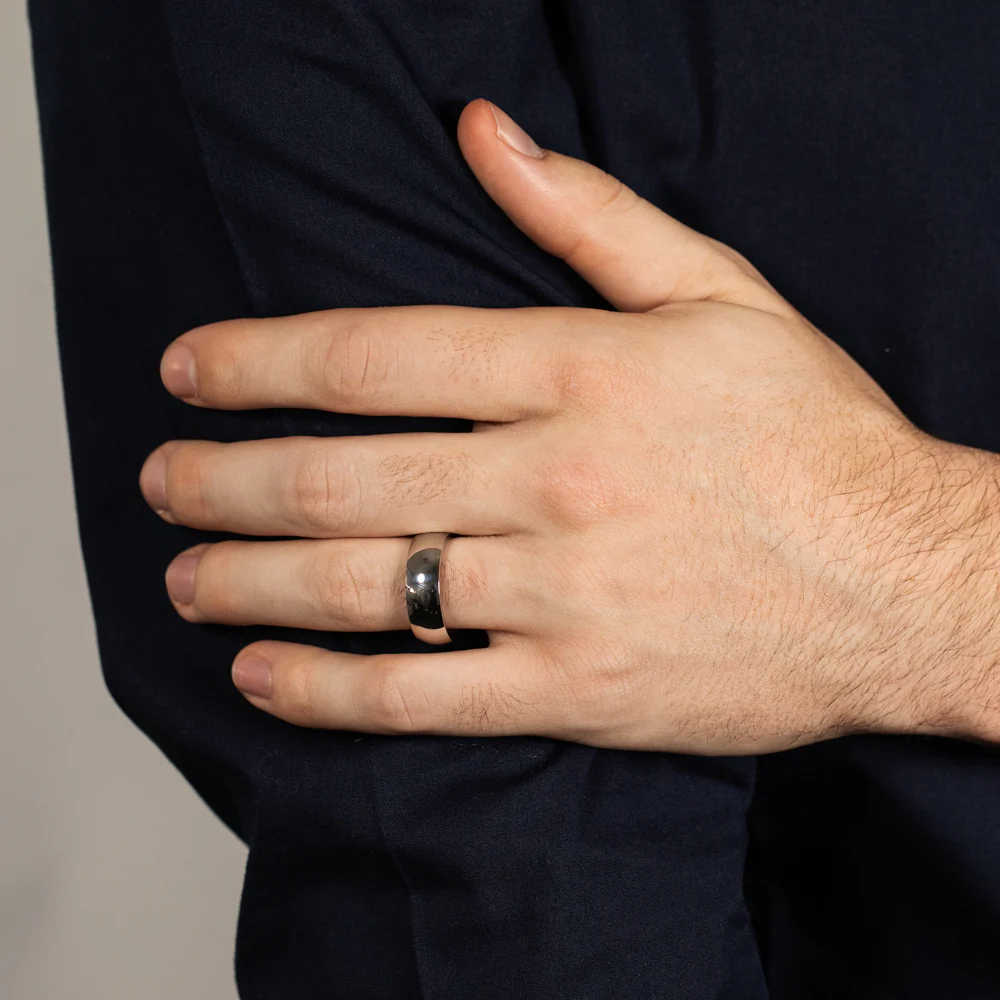 Forte Stainless-Steel Plain Domed Ring - Image 2