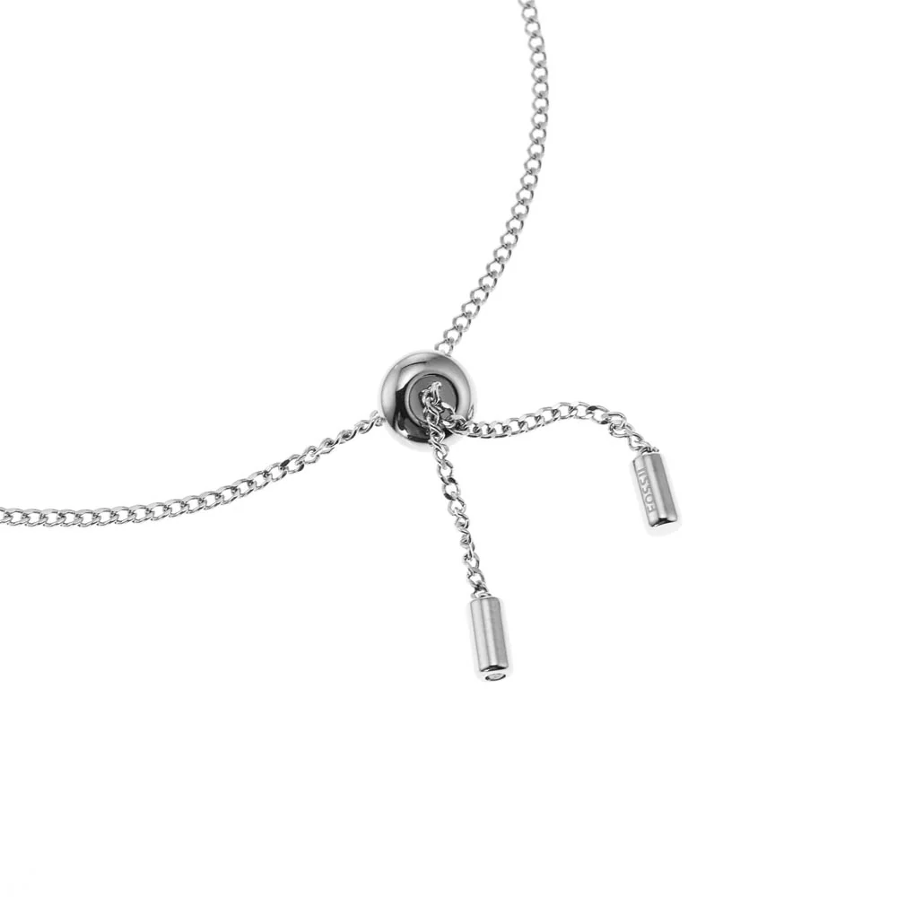 Fossil Silver Plated Stainless Steel Drew ID Bracelet - Image 2