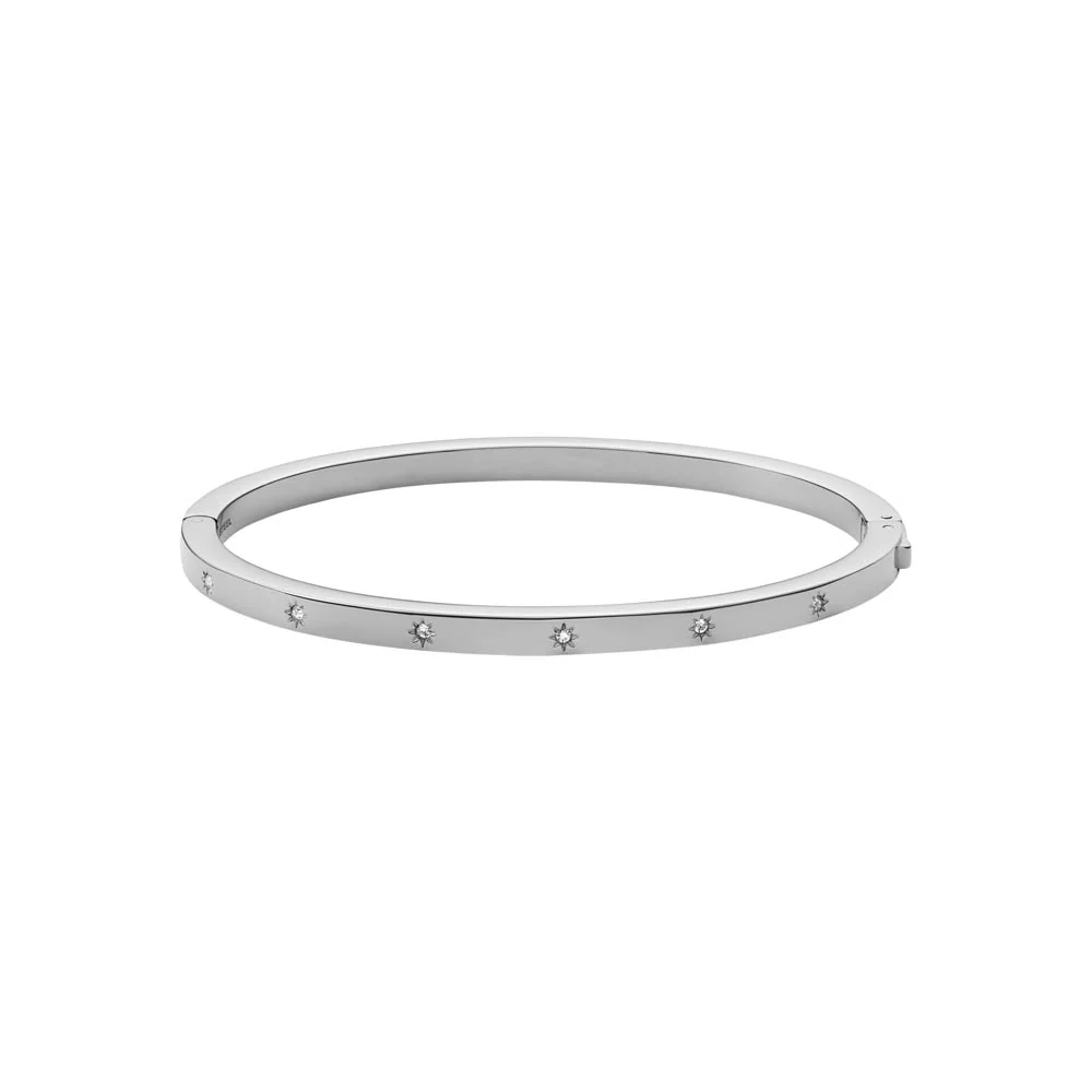 Fossil Silver Plated Stainless Steel Sadie Cuff Bangle - Image 6