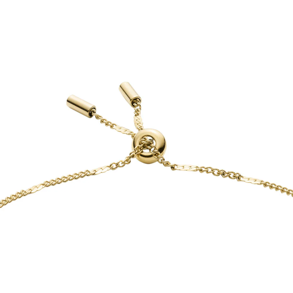 Fossil Yellow Gold Plated Stainless Steel Drew Heart Bracelet - Image 3