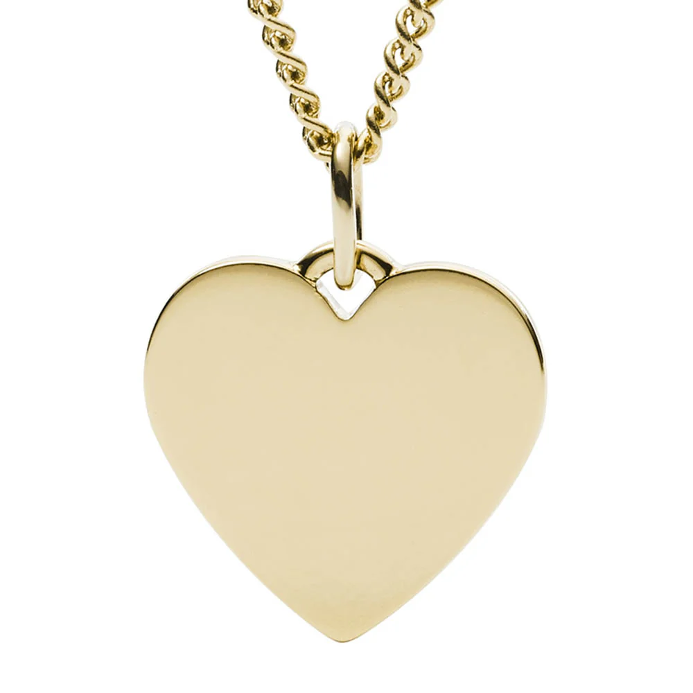 Fossil Yellow Gold Plated Stainless Steel Drew Heart Pendant with Chain - Image 2