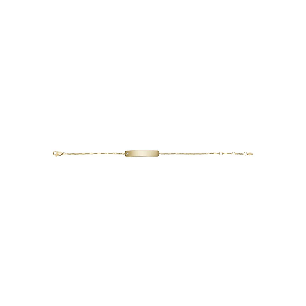 Fossil Yellow Gold Plated Stainless Steel Drew ID Bracelet - Image 4