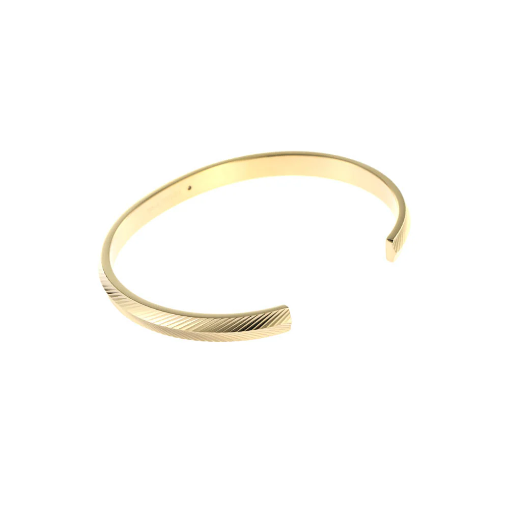Fossil Yellow Gold Plated Stainless Steel Harlow Open Bangle - Image 3
