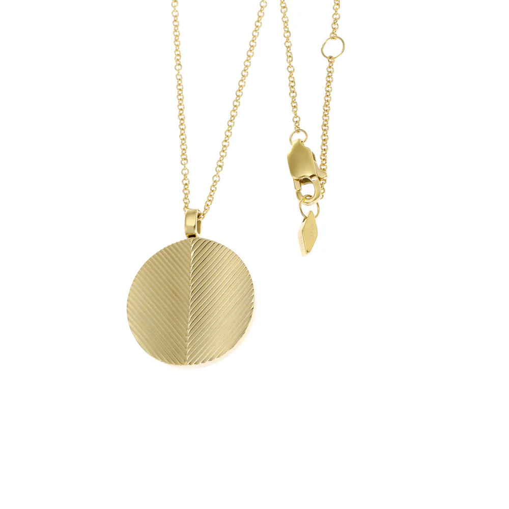 Fossil Yellow Gold Plated Stainless Steel Harlow Pendant with Chain - Image 2
