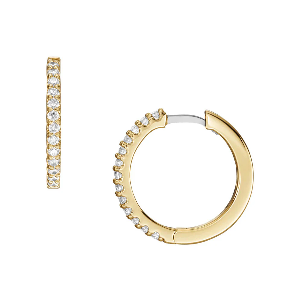 Fossil Yellow Gold Plated Stainless Steel Hoop Earring