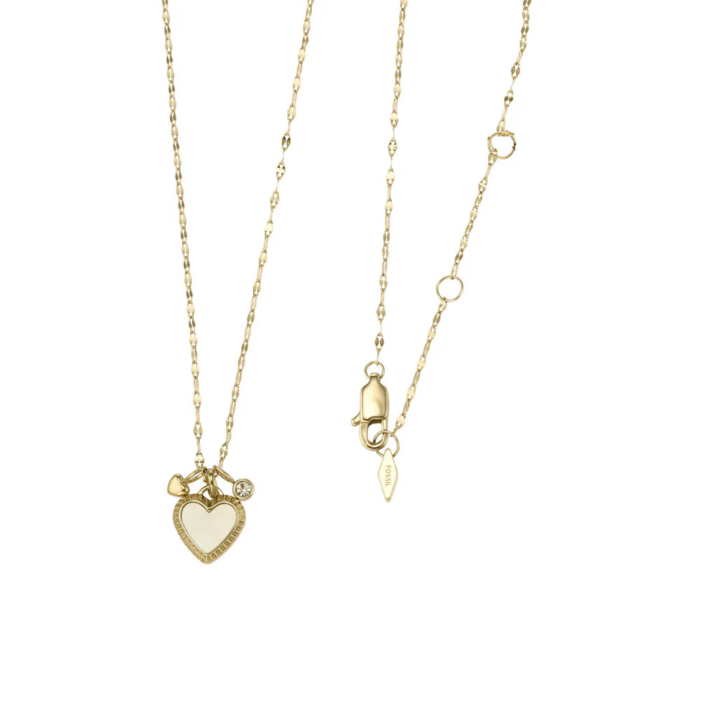 Fossil Yellow Gold Plated Stainless Steel MOP Earring & Pendant with Chain Set - Image 2