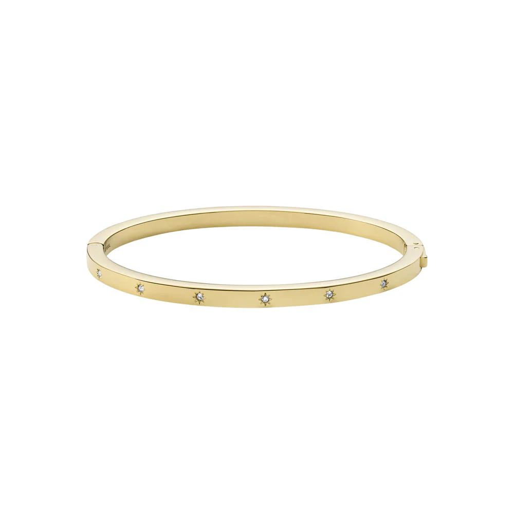 Fossil Yellow Gold Plated Stainless Steel Sadie Cuff Bangle