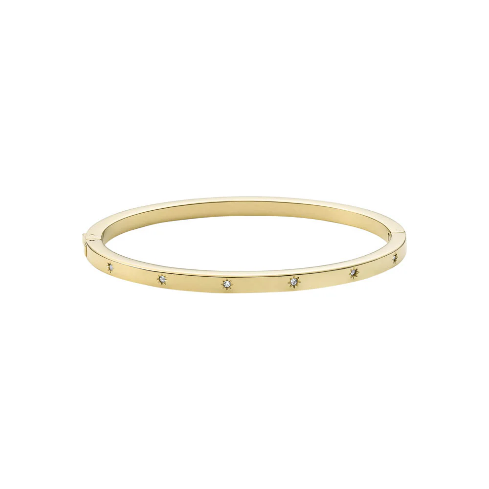 Fossil Yellow Gold Plated Stainless Steel Sadie Cuff Bangle - Image 2