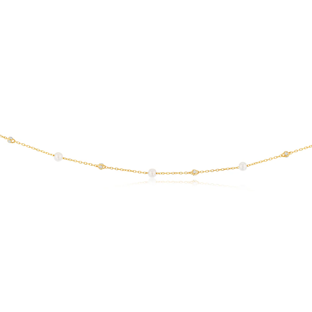Freshwater Pearl on Adjustable 45cm Length in 9ct Yellow Gold Chain - Image 2