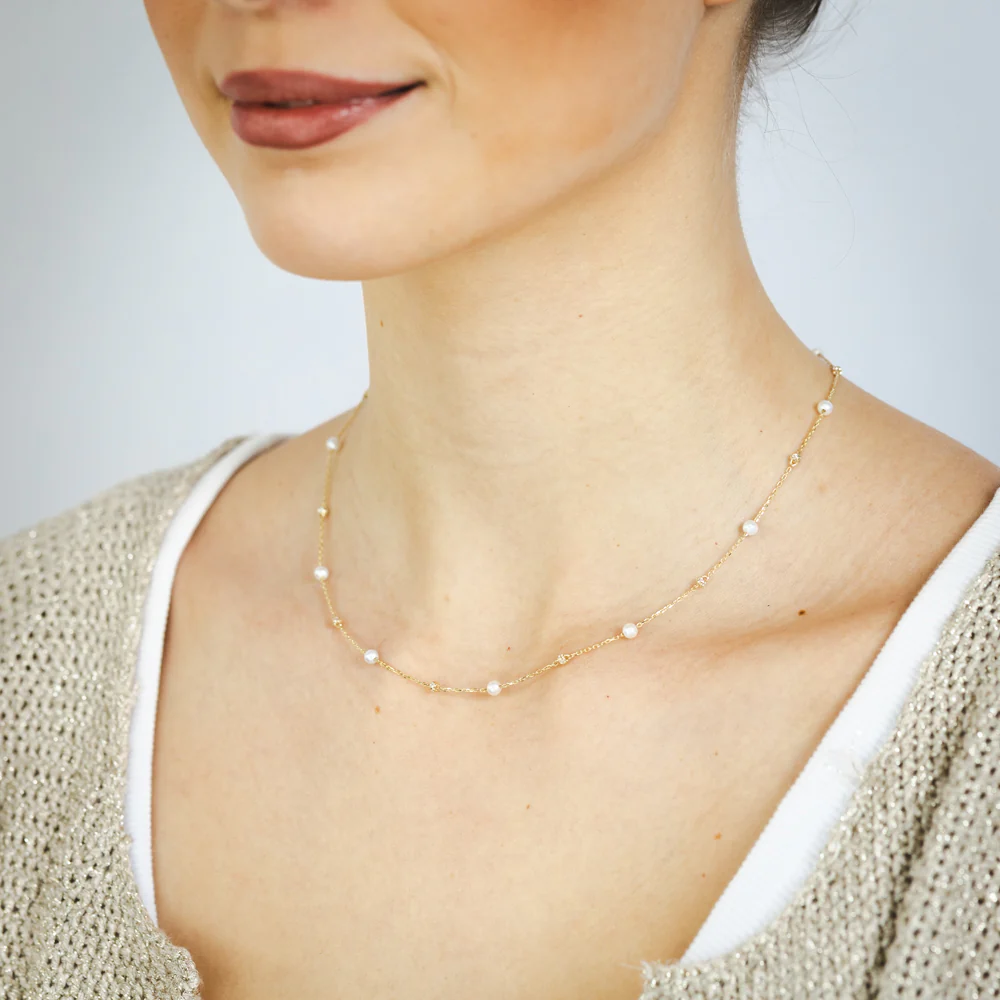 Freshwater Pearl on Adjustable 45cm Length in 9ct Yellow Gold Chain - Image 3