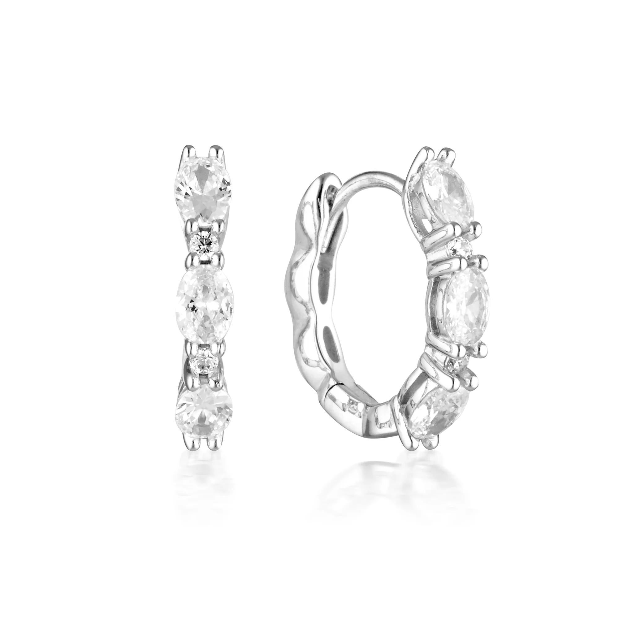 Georgini Aurora Sterling Silver Glimmer Hoop Earrings