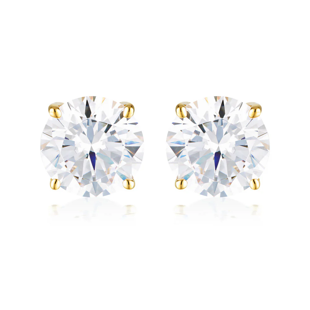 Georgini Gold Plated Sterling Silver 9mm Round Stud Earrings