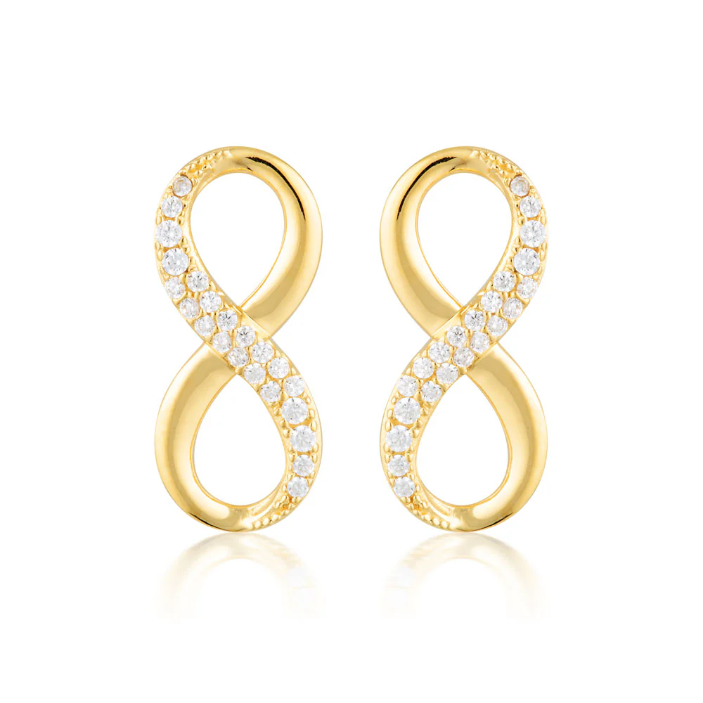 Georgini Gold Plated Sterling SilverZirconia Forever Infinity Earrings