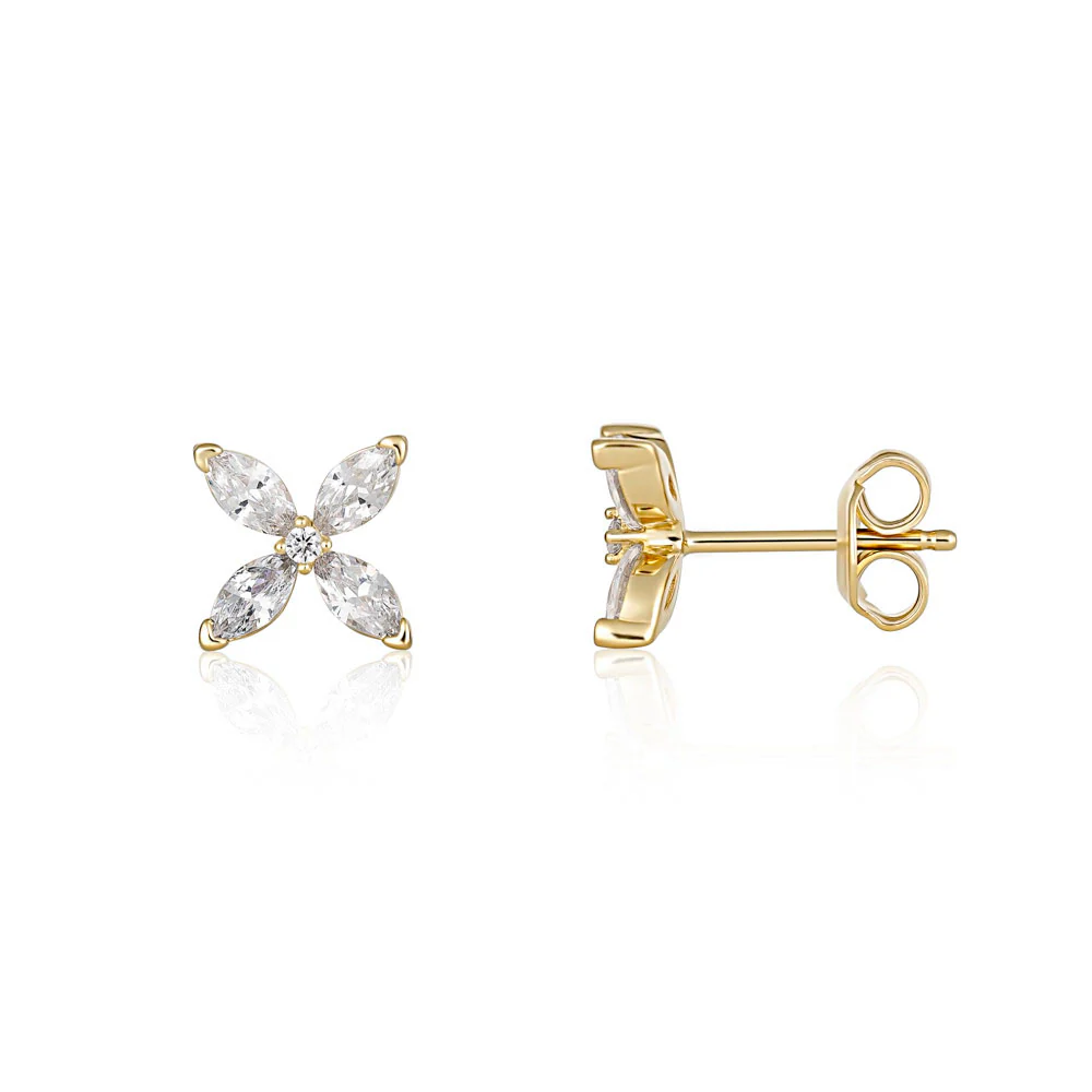 Georgini Heirloom Gold Plated Sterling Silver Favoured Stud Earings