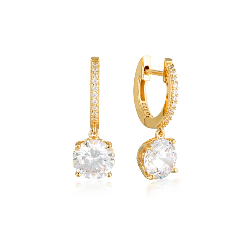 Georgini Luxe Gold Plated Sterling Silver Zirconia Regale Earrings