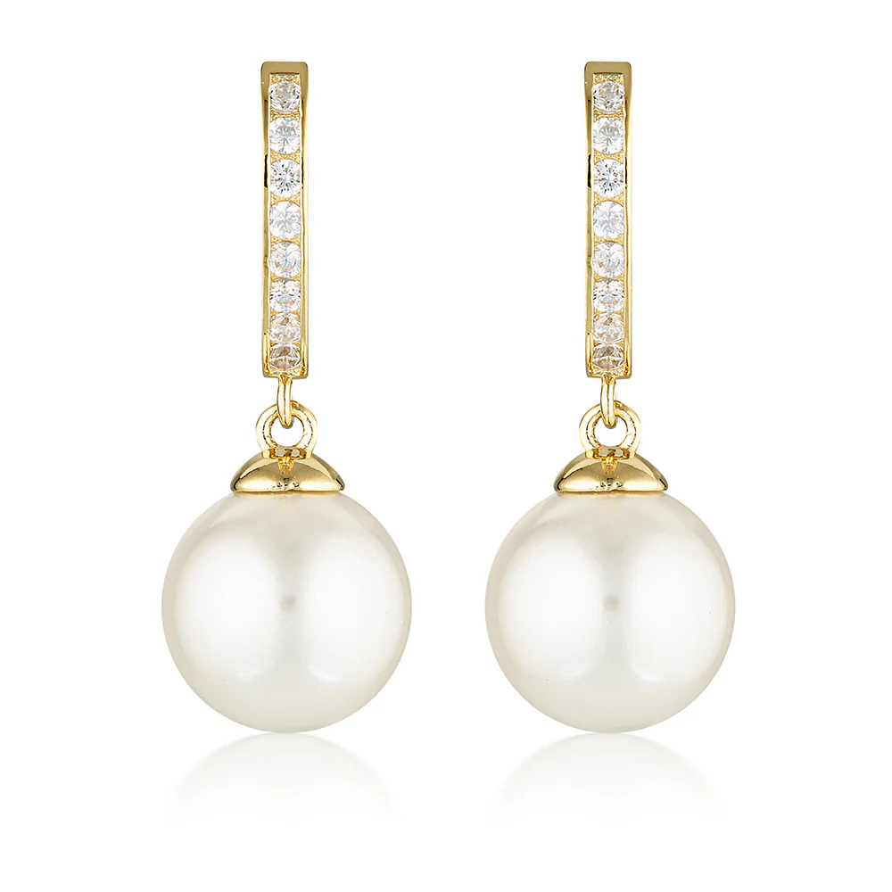 Georgini Red Carpet Gold Plated Sterling Silver Promenade Huggies Earrings