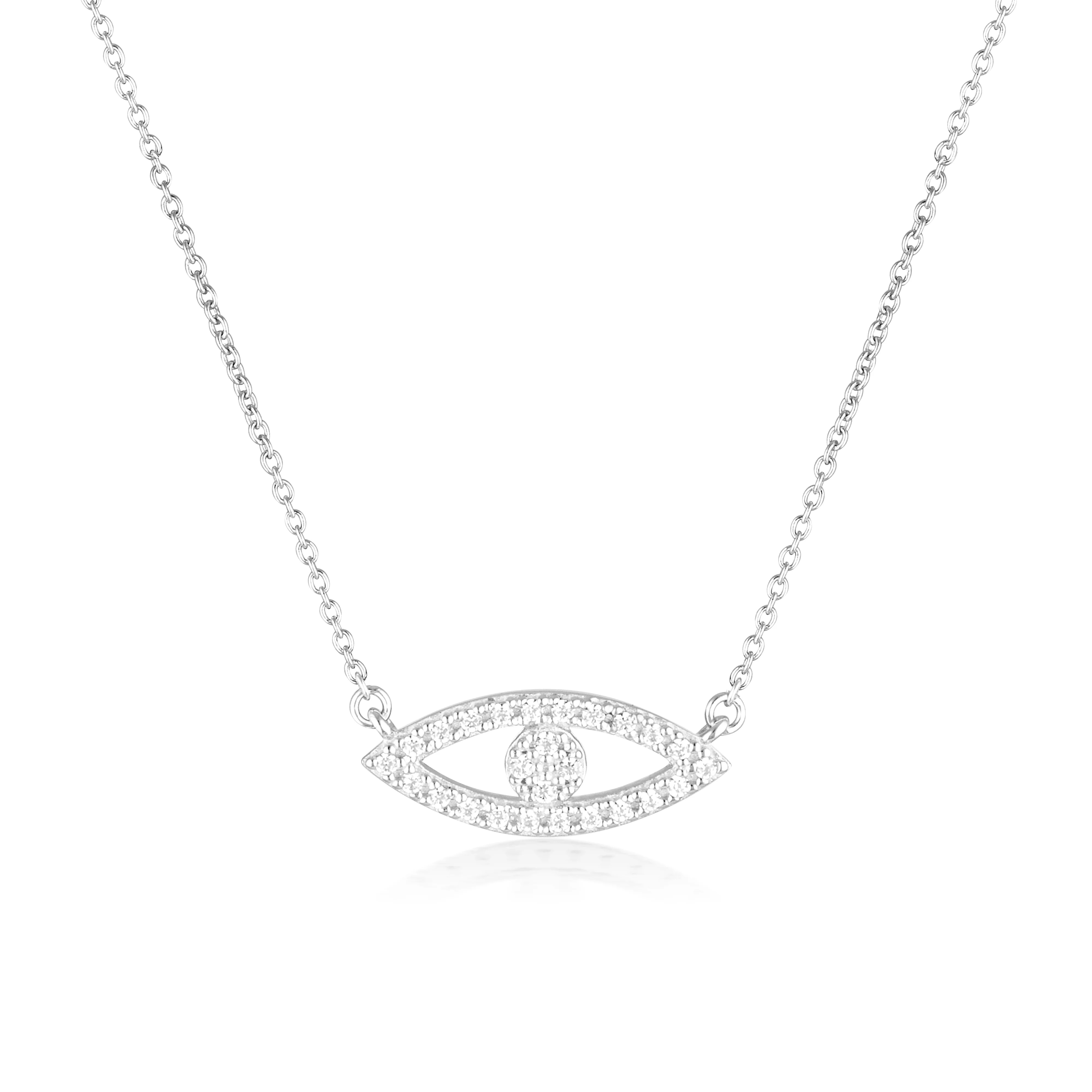 Georgini Rock Star Sterling Silver Evil Eye Pendant On Chain