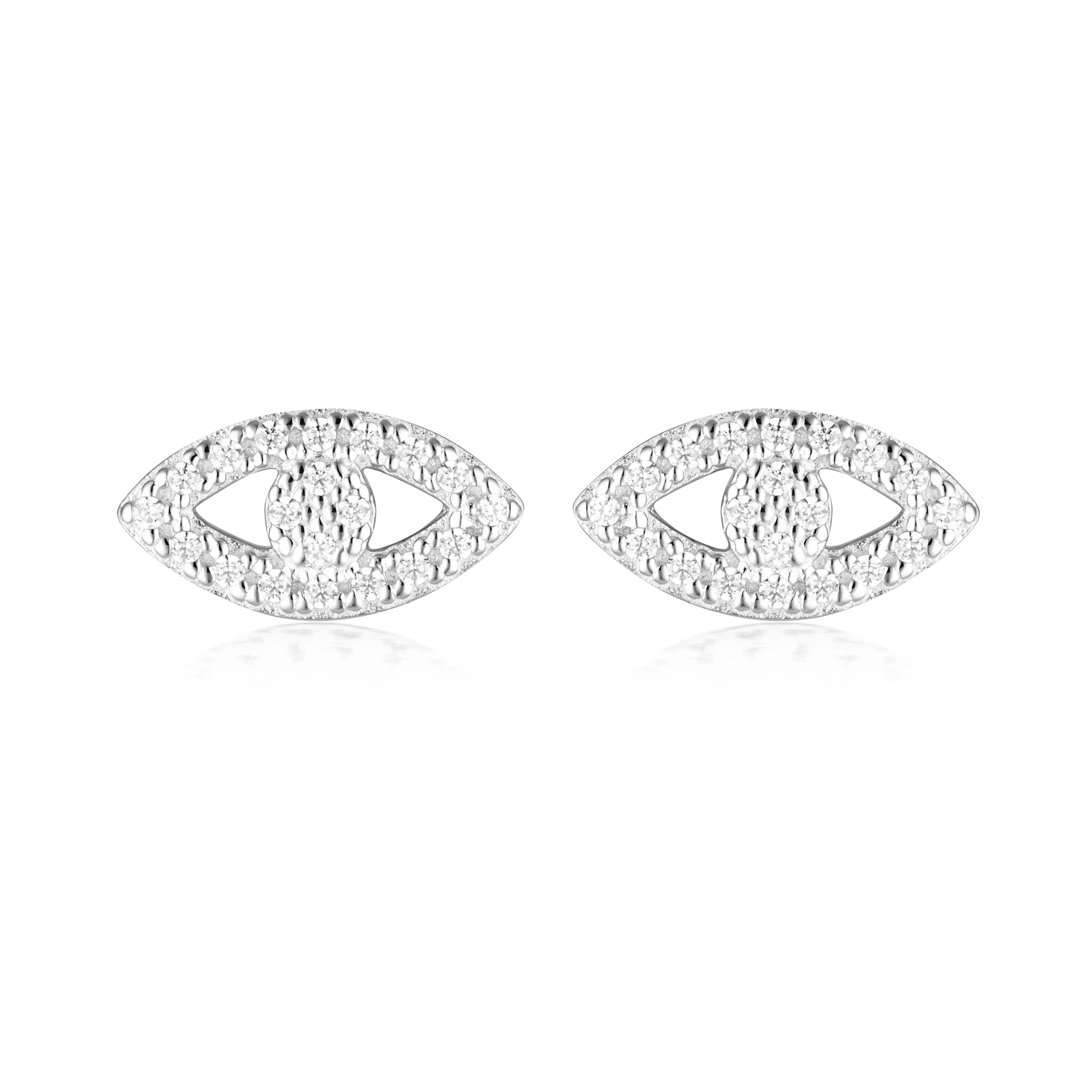 Georgini Rock Star Sterling Silver Evil Eye Stud Earrings