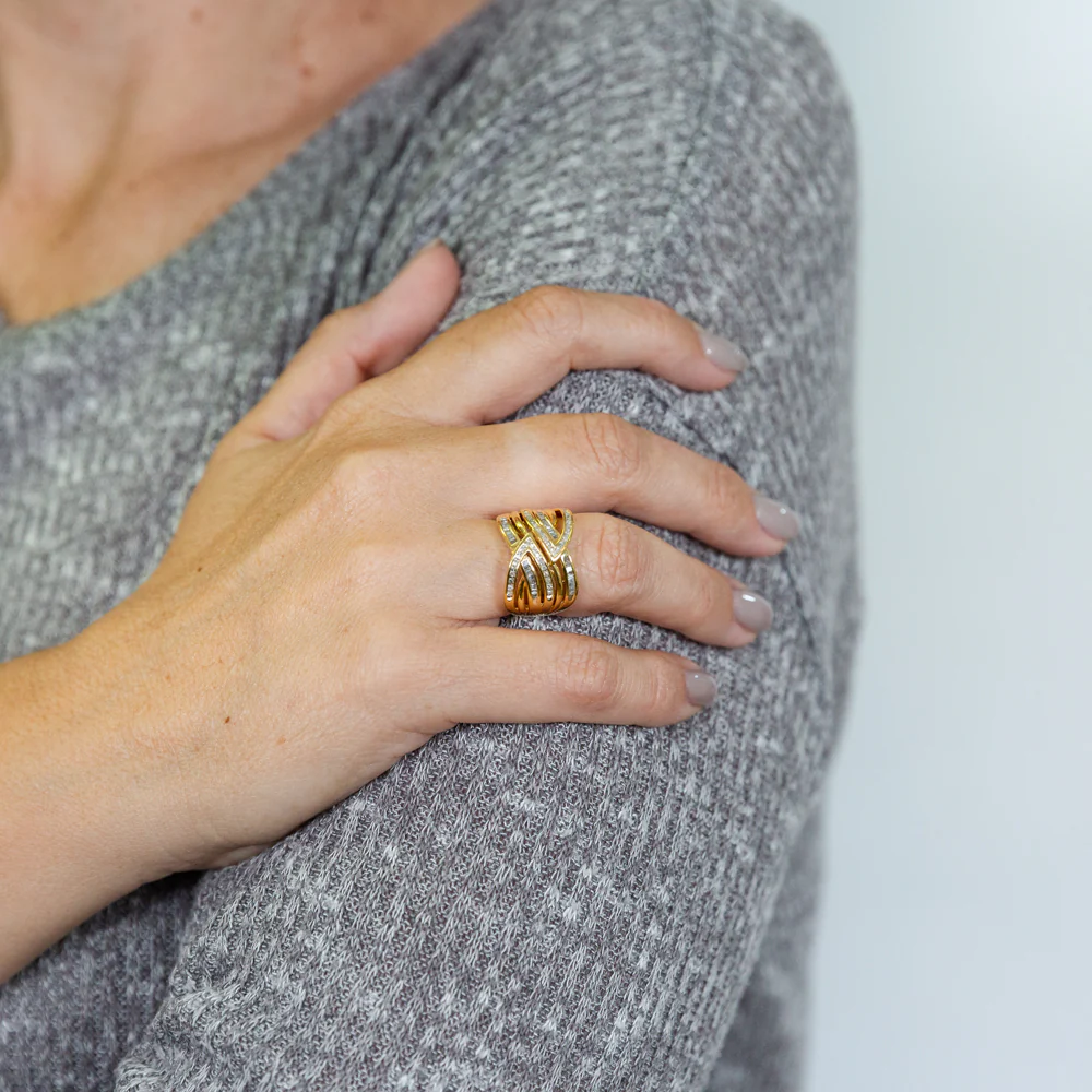 Gold Plated Silver 1/2 Carat Diamond Dress Ring - Image 3