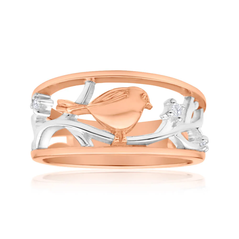 Gold Plated Sterling Silver Cubic Zirconia Fancy Ring